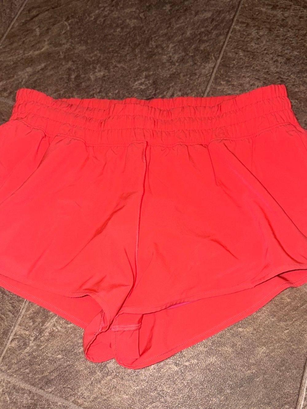 aerie Coral Elastic-Waist Athletic Shorts
